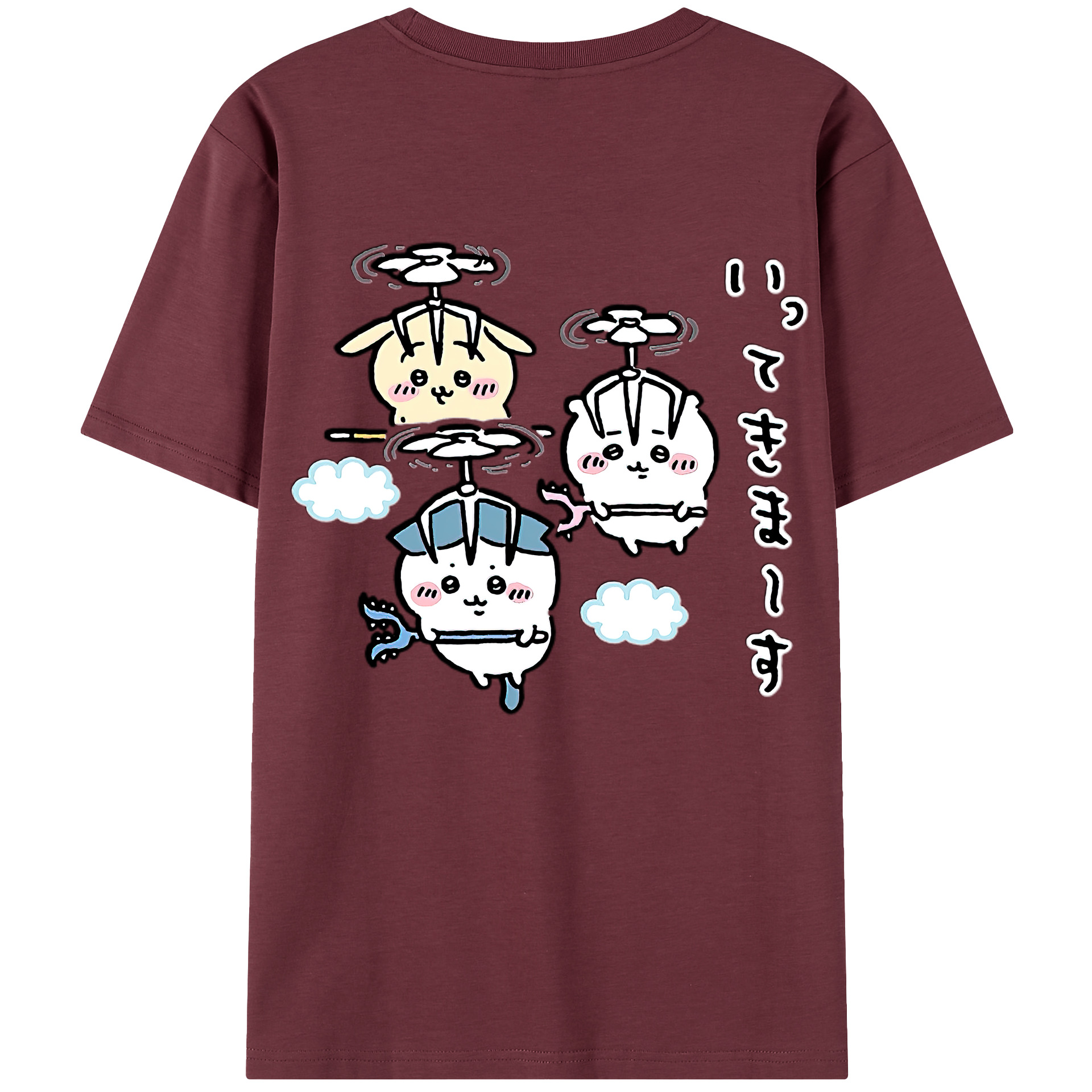 （画像用） ちいかわ ちいかわ Chii-kawa chiikawa 綿100％半袖Tシャツ（背面プリント）